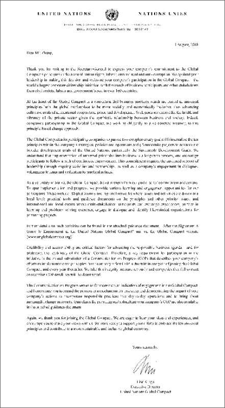 开云官方入口加入联合国全球契约组织 助推新旧动能转换可持续发展